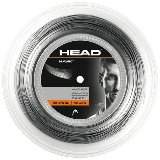 HEAD Hawk 17g/1.25mm Tennis String 200m Reel Grey