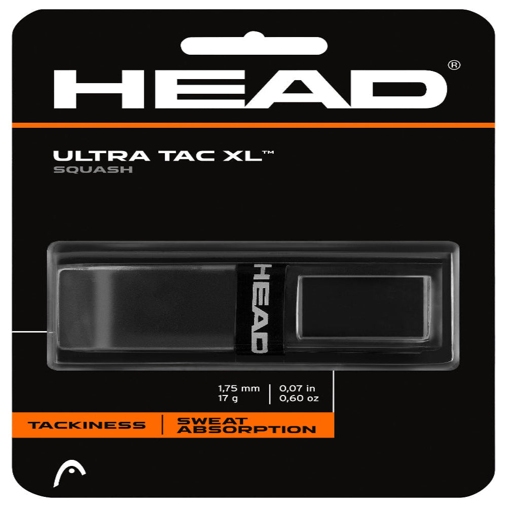 HEAD Ultra Tac XL squash product packaging on a black background