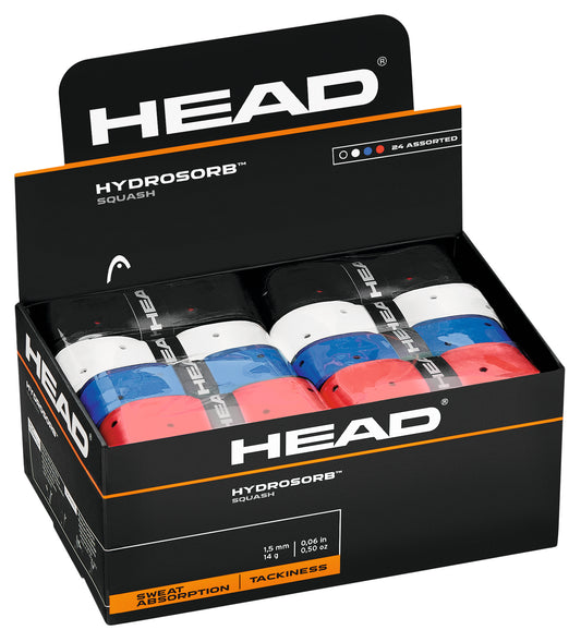 HEAD Hydrosorb Squash Grip 24pc Box Assorted