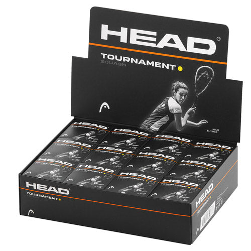 HEAD Tournament Single Yellow Dot Squash Ball Dozen